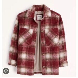 Abercrombie & Fitch Burgundy Plaid Jacket